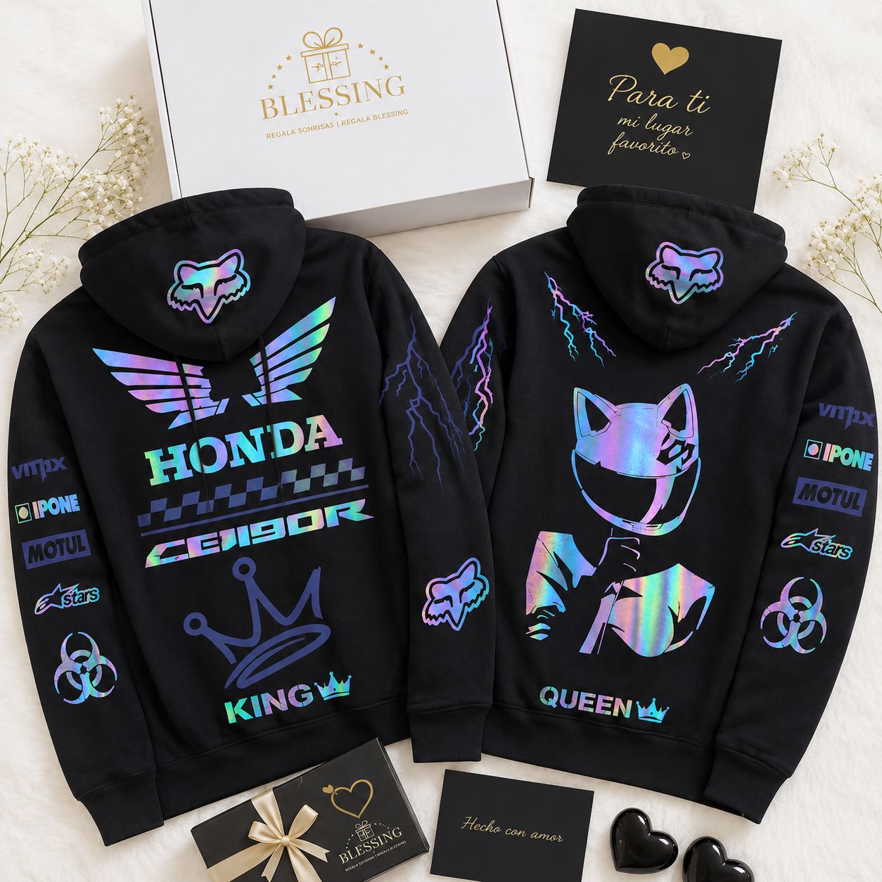 Buso Negro personalizado - Reflectivo Hombre / Mujer
